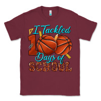 Burgundy i tackled 100days of school basketball Classic Tee - texasbilliewilder
