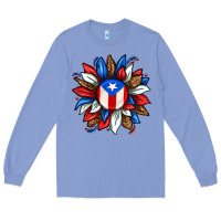 Colony Blue puerto rico sunflower Long Sleeve Tee - texasbilliewilder