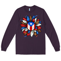 Plum puerto rico sunflower Long Sleeve Tee - texasbilliewilder