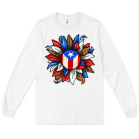 White puerto rico sunflower Long Sleeve Tee - texasbilliewilder