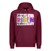 Burgundy checkered risen Premium Hoodie - MaliasSmallBusiness