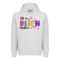 Dove Grey checkered risen Premium Hoodie - MaliasSmallBusiness
