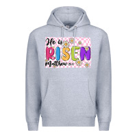 Heather Grey checkered risen Premium Hoodie - MaliasSmallBusiness