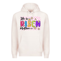 Pale Pink checkered risen Premium Hoodie - MaliasSmallBusiness