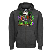 Charcoal Heather witches be crazy Zipper Hoodie - Zillion Design Studio