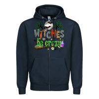 Navy witches be crazy Zipper Hoodie - Zillion Design Studio
