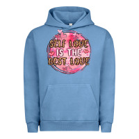 Pigment Pebble Blue self love is the best love Urban Hoodie - MaliasSmallBusiness