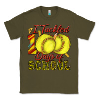 Army Green i tackled 100days of school softball Classic Tee - texasbilliewilder
