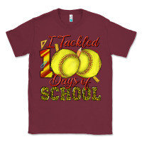 Burgundy i tackled 100days of school softball Classic Tee - texasbilliewilder