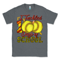 Charcoal Heather i tackled 100days of school softball Classic Tee - texasbilliewilder