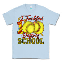 Dusty Blue i tackled 100days of school softball Classic Tee - texasbilliewilder