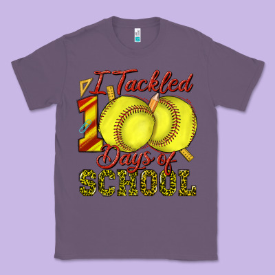 I Tackled 100days Of School Softball Classic Tee Designed By Texasbilliewilder