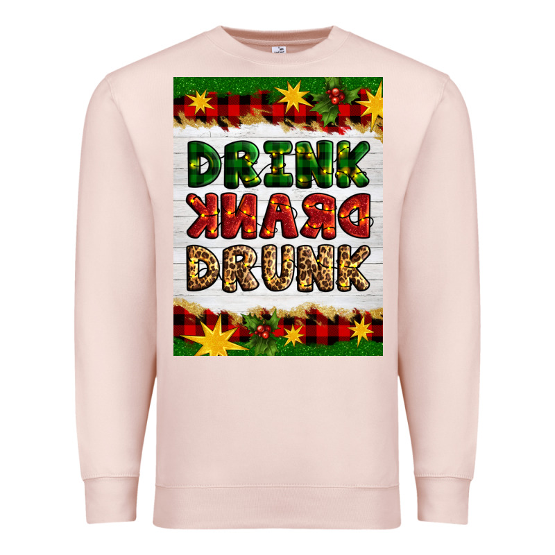 Christmas Drink Drank Drunk Premium Sweatshirt by Artiststas | Teevron