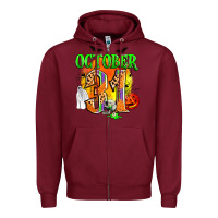 Burgundy october 31 Zipper Hoodie - Zillion Design Studio