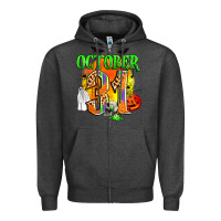 Charcoal Heather october 31 Zipper Hoodie - Zillion Design Studio
