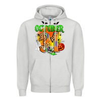 Dove Grey october 31 Zipper Hoodie - Zillion Design Studio