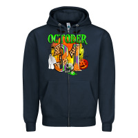 Navy october 31 Zipper Hoodie - Zillion Design Studio