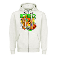 Oatmeal Heather october 31 Zipper Hoodie - Zillion Design Studio