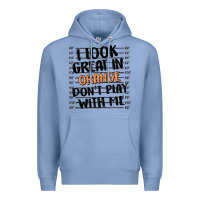 Colony Blue i look great in orange don't play with me Premium Hoodie - MaliasSmallBusiness