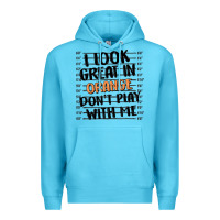 Ocean Blue i look great in orange don't play with me Premium Hoodie - MaliasSmallBusiness