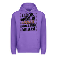 Purple i look great in orange don't play with me Premium Hoodie - MaliasSmallBusiness