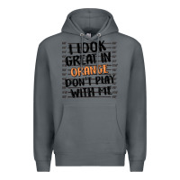 Rock i look great in orange don't play with me Premium Hoodie - MaliasSmallBusiness