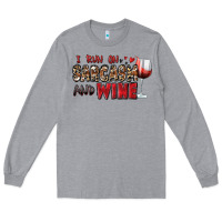 Heather Grey i run on sarcasm and wine Long Sleeve Tee - Zillion Design Studio