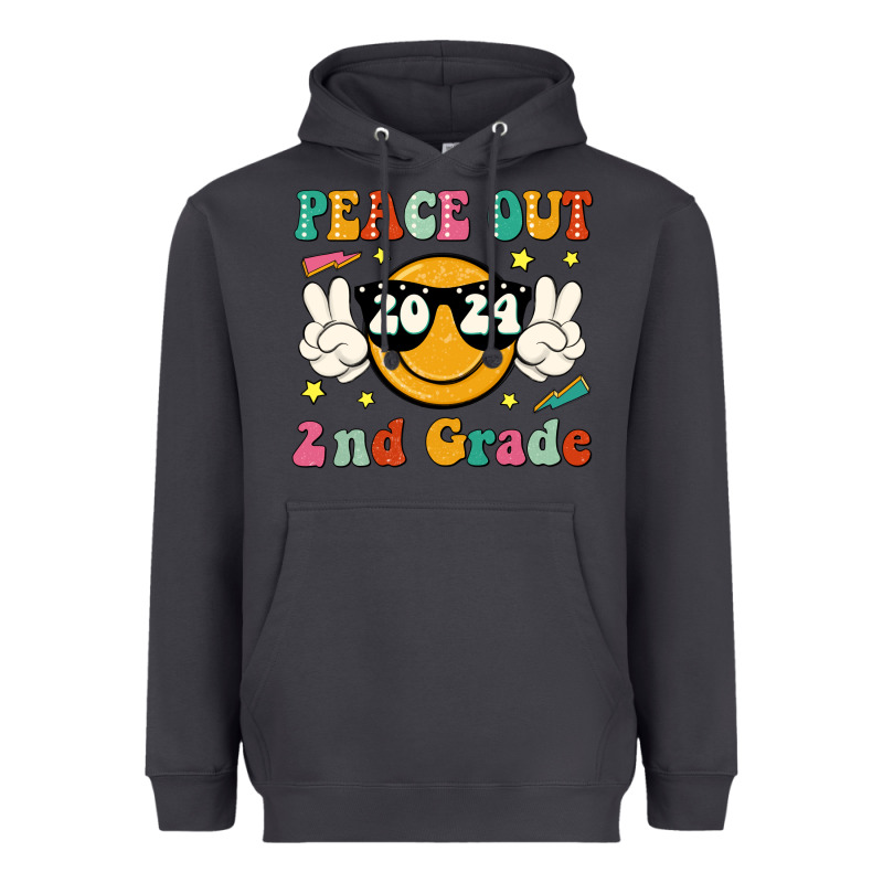 Peace Out 2024 2nd Grade Heavyweight Hoodie by JahusDesignShop | Teevron
