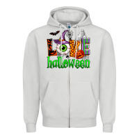 Dove Grey love halloween Zipper Hoodie - Zillion Design Studio