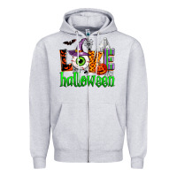 Heather Grey love halloween Zipper Hoodie - Zillion Design Studio