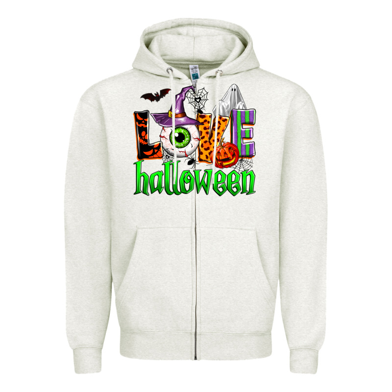 Love Halloween Zipper Hoodie by Zillion Design Studio | Teevron