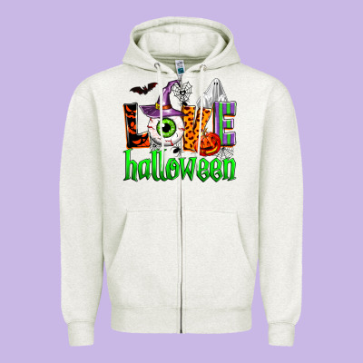 Love Halloween Zipper Hoodie Designed By Zillion Design Studio