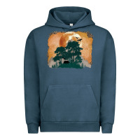 Pigment Midnight Navy wilderness leopard Urban Hoodie - MaliasSmallBusiness