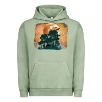Pigment Oil Green wilderness leopard Urban Hoodie - MaliasSmallBusiness