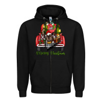 Black merry christmas truck Zipper Hoodie - RanaPortraitStore