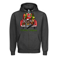 Charcoal Heather merry christmas truck Zipper Hoodie - RanaPortraitStore