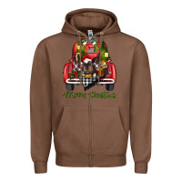 Chestnut merry christmas truck Zipper Hoodie - RanaPortraitStore