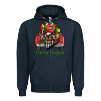 Navy merry christmas truck Zipper Hoodie - RanaPortraitStore