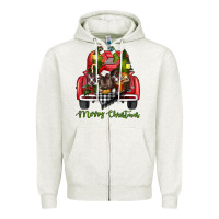 Oatmeal Heather merry christmas truck Zipper Hoodie - RanaPortraitStore