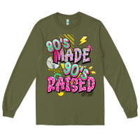 Army Green 80s made 90s raised Long Sleeve Tee - texasbilliewilder