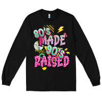 Black 80s made 90s raised Long Sleeve Tee - texasbilliewilder