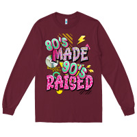 Burgundy 80s made 90s raised Long Sleeve Tee - texasbilliewilder