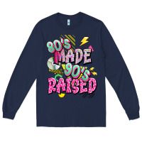 Navy 80s made 90s raised Long Sleeve Tee - texasbilliewilder