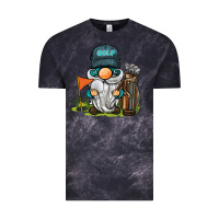 Cloud Black golf gnome Vintage Tee - BarkalooDesign