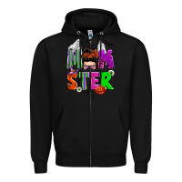 Black halloween momster messy bun Zipper Hoodie - Zillion Design Studio