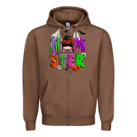 Chestnut halloween momster messy bun Zipper Hoodie - Zillion Design Studio