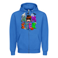 True Royal halloween momster messy bun Zipper Hoodie - Zillion Design Studio