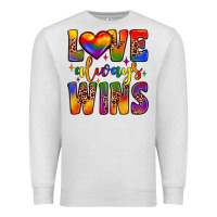 Oatmeal Heather love always wins Premium Sweatshirt - JahusDesignShop