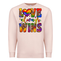 Pale Pink love always wins Premium Sweatshirt - JahusDesignShop