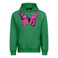 Emerald Floral pink butterfly Urban Hoodie - NancyCooperArtShop